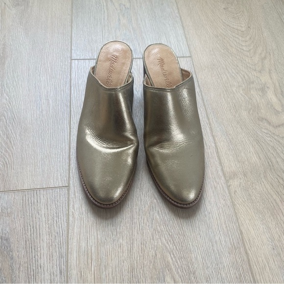 Madewell Harper Mules in Metallic Gold - Picture 4 of 9